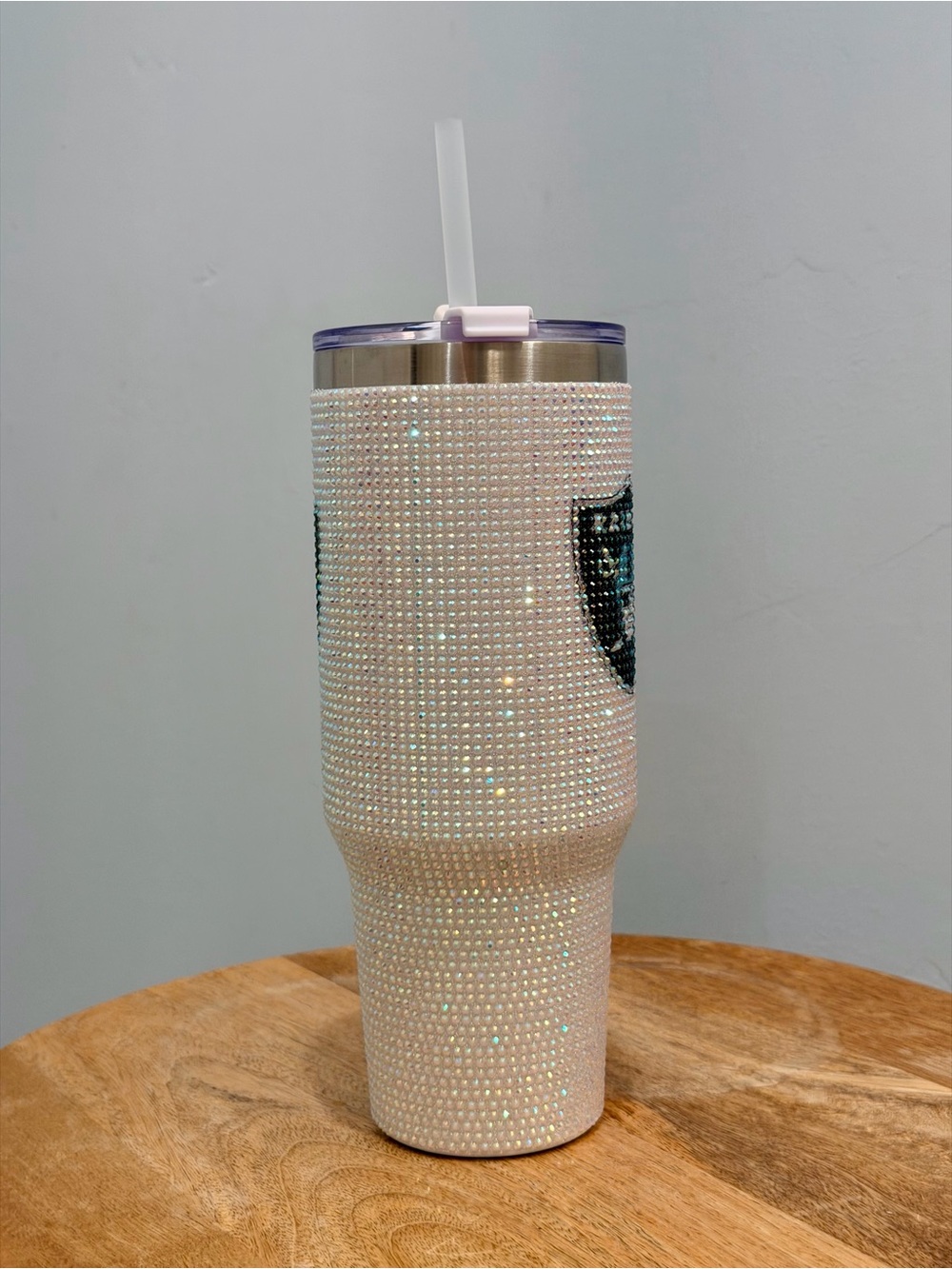 Las Vegas Raiders Rhinestone Tumbler Mug Handle 40 oz The Memory Company NWT - Picture 3 of 13